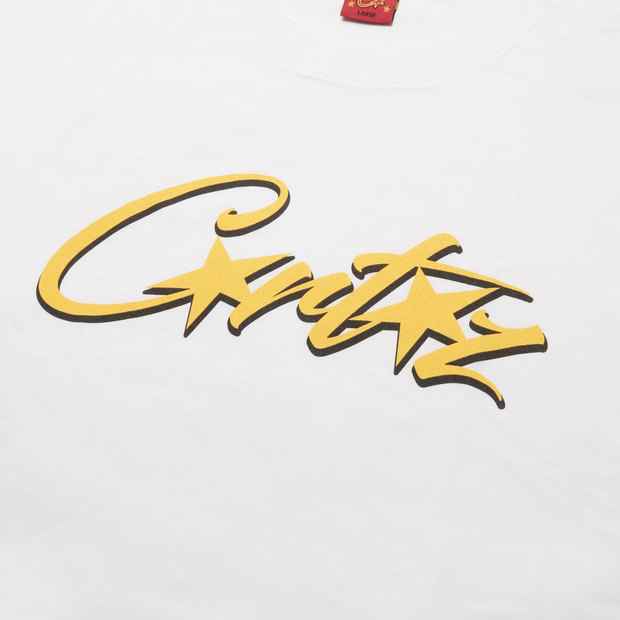 Logo view of Corteiz Allstarz White T Shirt